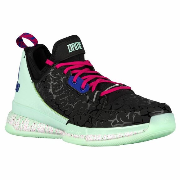 Adidas Damian Lillard 1 Night of Ballin Dead Black Mens Glow in Dark S85493